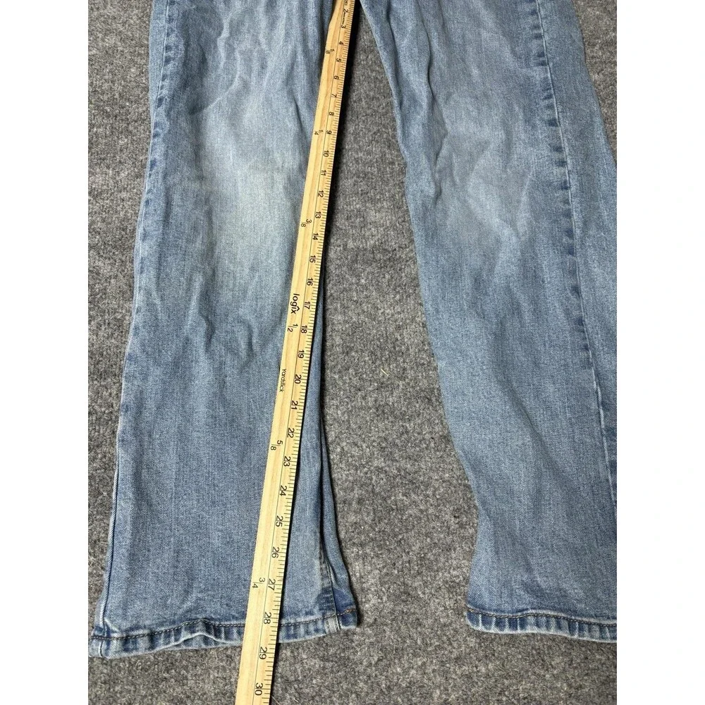 Levi's 505 Jeans Mens 36x29 Blue Relaxed Tapered Light Wash Stretch Denim Casual